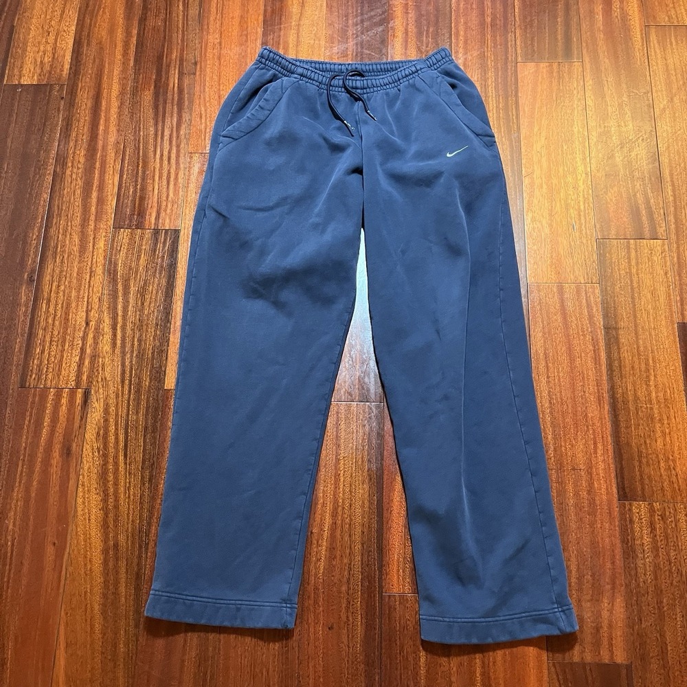 Vintage Nike Joggers Mens Medium Navy Blue Sweatpants Drawstring 30x32 90's Y2K